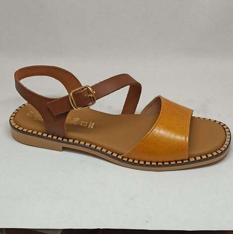 Δερμάτινο πέδιλο ελληνικής κατασκευής 36-01 Κίτρινο