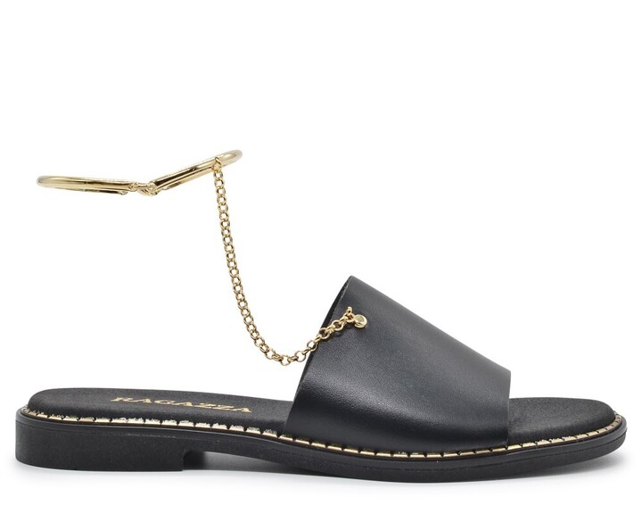 Δερμάτινα γυναικεία σανδάλια Ragazza 01022 - Μαύρο