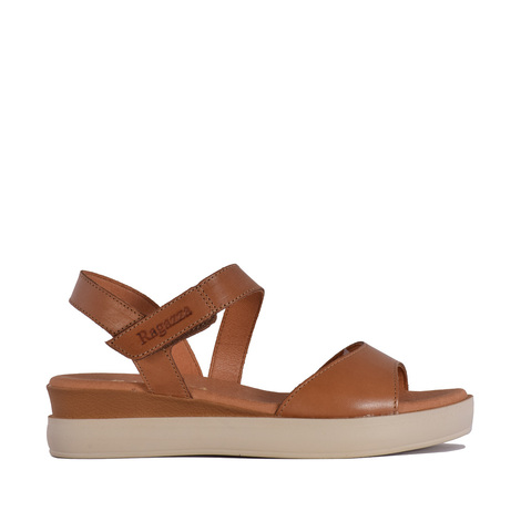 Δερμάτινη χαμηλή πλατφόρμα Ragazza 0410 - Ταμπά