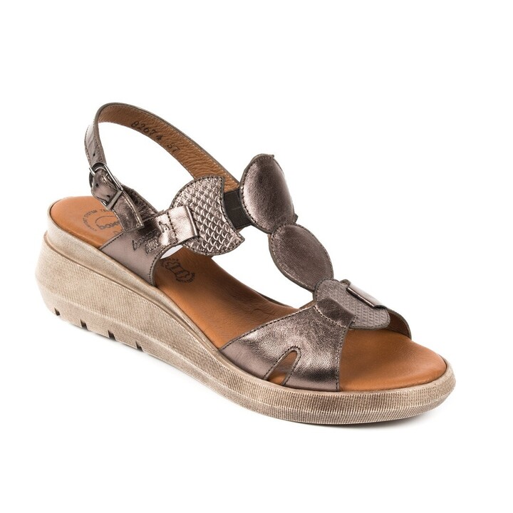 Δερμάτινο πέδιλο Boxer 82674 Μπρονζέ