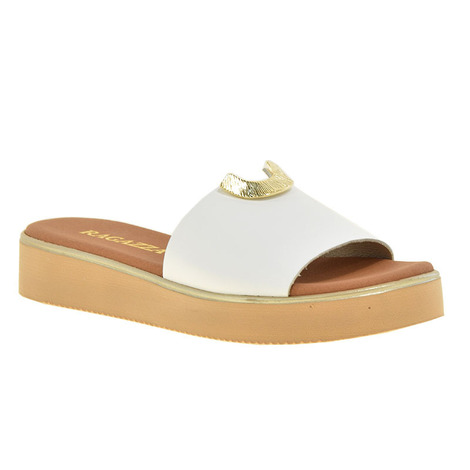 Δερμάτινες χαμηλές πλατφόρμες Ragazza 01083 - Λευκό